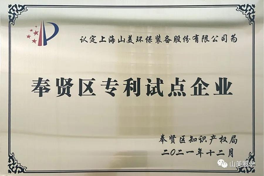 榮譽接踵而至，上海山美股份再獲表彰：獲評為上海市奉賢區(qū)試點企業(yè)